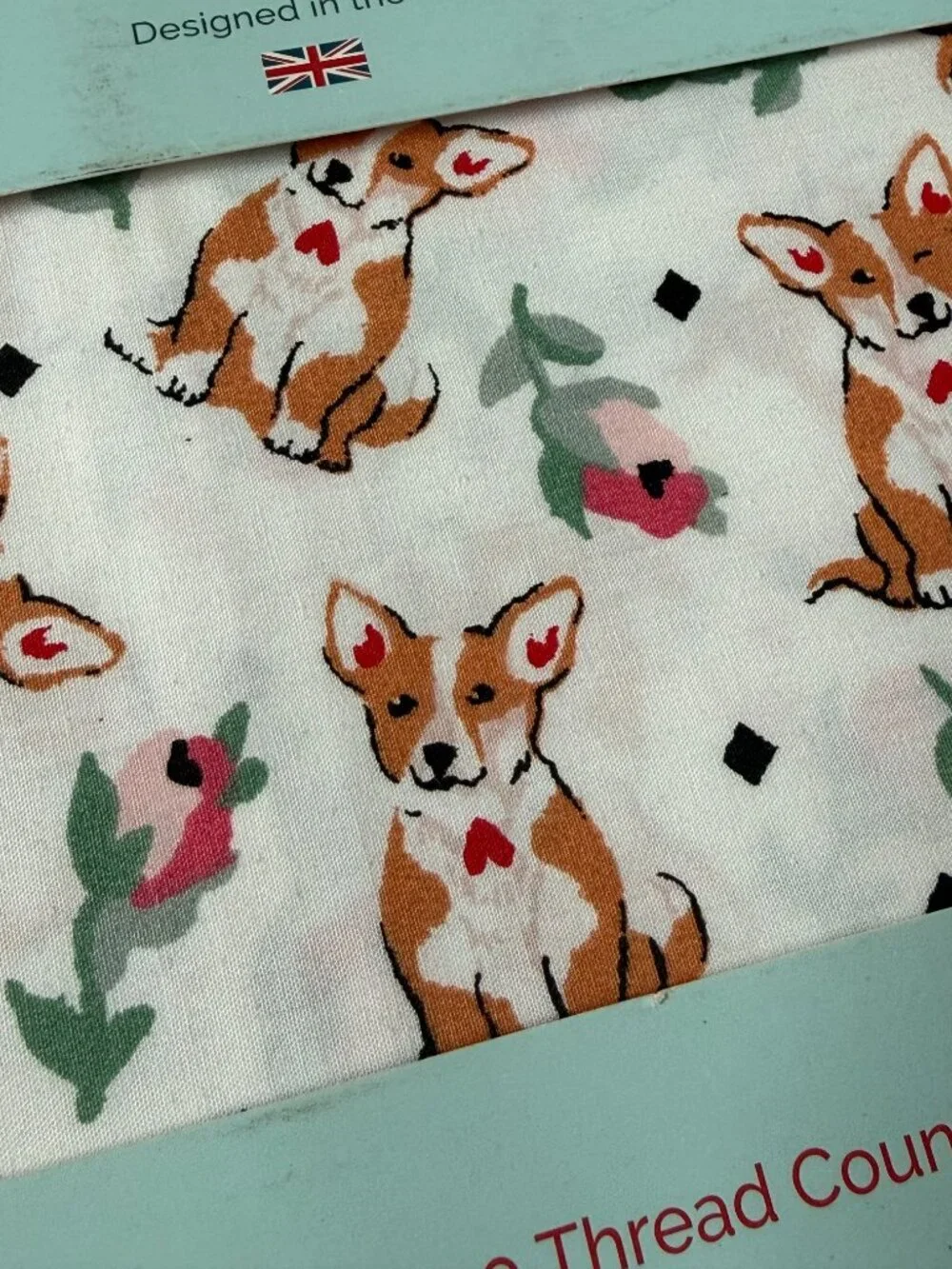 Cath Kidston London Corgi Multi Dog Standard Pillow Cases Lot 100% Cotton NEW